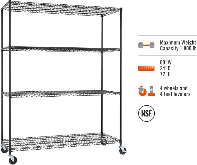 Trinity Basics 4-Tier Adjustable Wire Shelving - Image 5