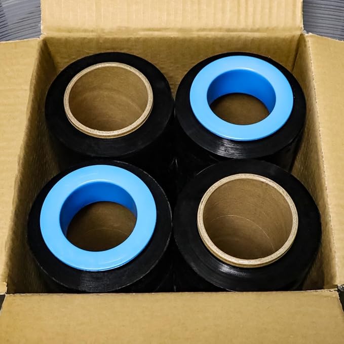 4 Rolls x 18 Inch x 1500 FT x 80 Gauge Black Premium Stretch Wrap, Heavy Duty - Image 6