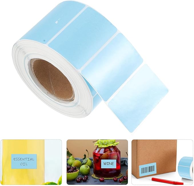 PartyKindom Self-Adhesive Thermal Label Roll Sky Blue Price Sticker - Image 9