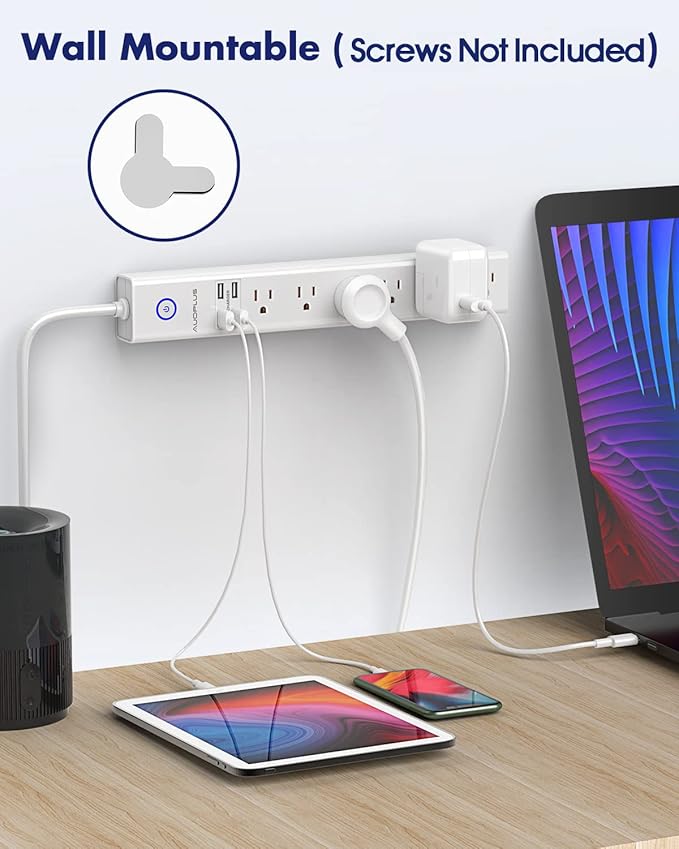 15 Ft Power Strip Surge Protector, 6 Outlets and 4 USB Ports, Flat Plug Power - Image 6