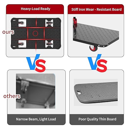 Foldable Platform Push Cart Dolly – 330lbs Heavy Duty Flat Bed Cart - Image 5