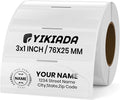 Clear Thermal Labels Vinyl 1 × 3 Inch Self-Adhesive Square Stickers Roll by YIKIADA