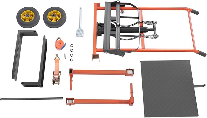 Hydraulic Material Lift Winch Stacker, 577 LBS Capacity Manual Forklift Pallet - Image 3
