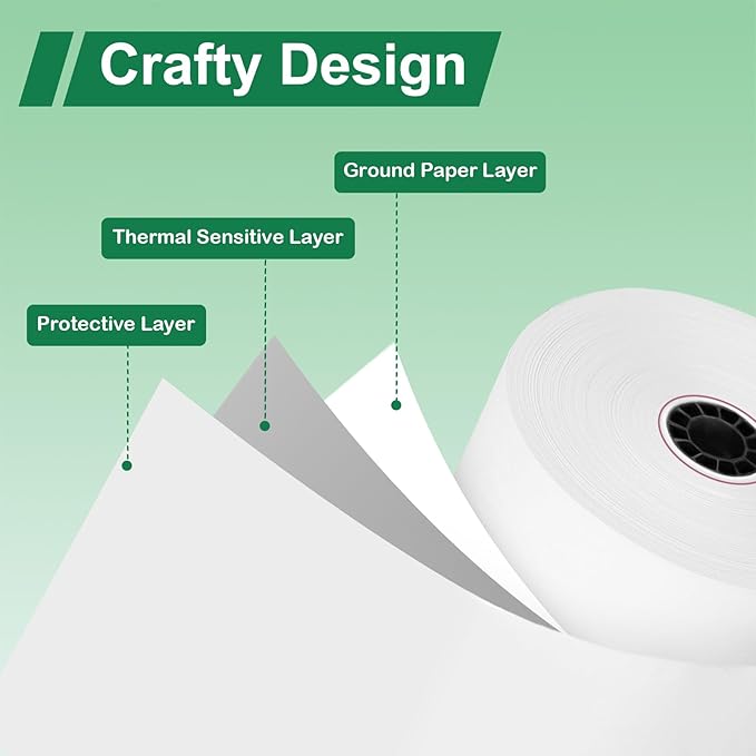 Phenol-Free 3 1/8 x 230 Thermal Paper Receipt Rolls, Thermal Printer Paper 50 - Image 5