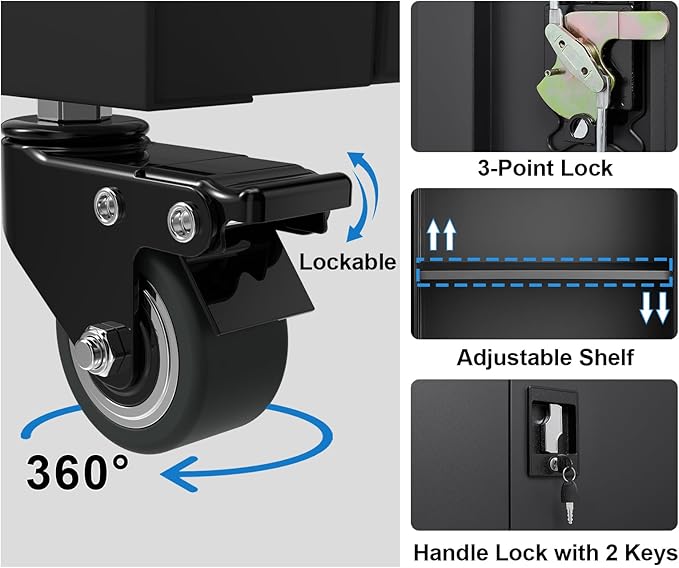 GREATMEET Garage Cabinets with Wheels - Image 5