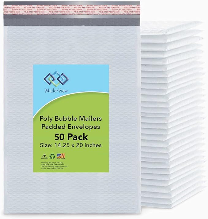Poly Bubble Mailers 14.25 x 20 Inches Extra Large Shipping Padded Envelopes by MAILERVIEW