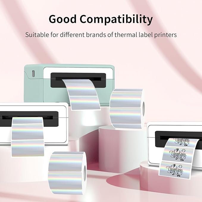 2x1 Inch Holographic Thermal Labels, Waterproof Self-Adhesive Shipping Label - Image 4