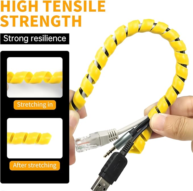 Spiral Cable Wrap, 33ft Wire Protection Sleeve Cover Cable Organizer Pipe - Image 4