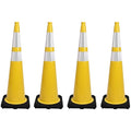 4 Pack 36 Inch Yellow PVC Safety Cones by OranclUS