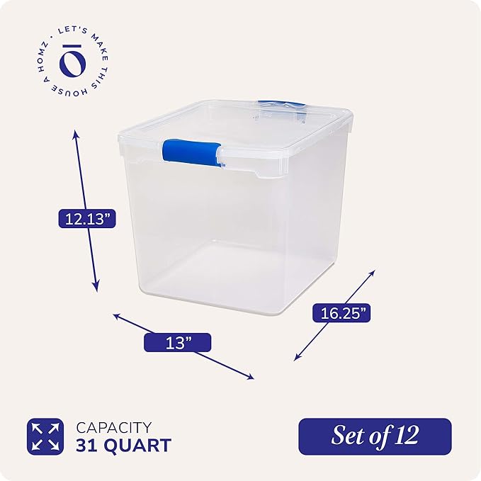 HOMZ 12-Pack Secure Latch, 31 Quart, and Office Organization - Image 4