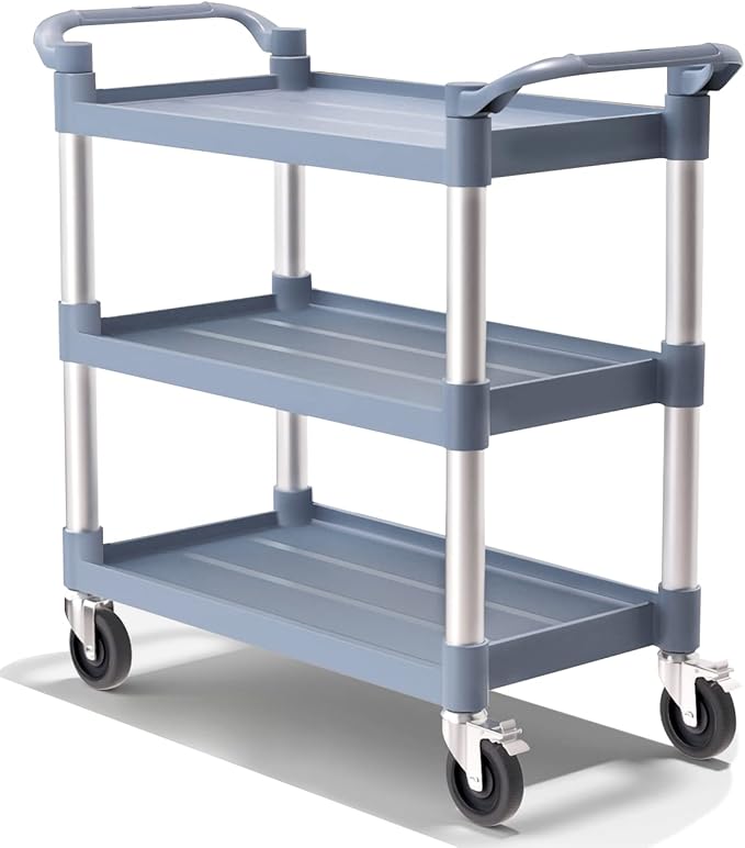Plastic Utility Carts with Wheels, 3-Tier Large Size Restaurant Food Cart - Image 8