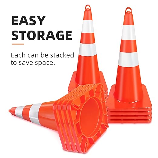 Traffic Cones 28 inch Orange 12 Pack - Image 4