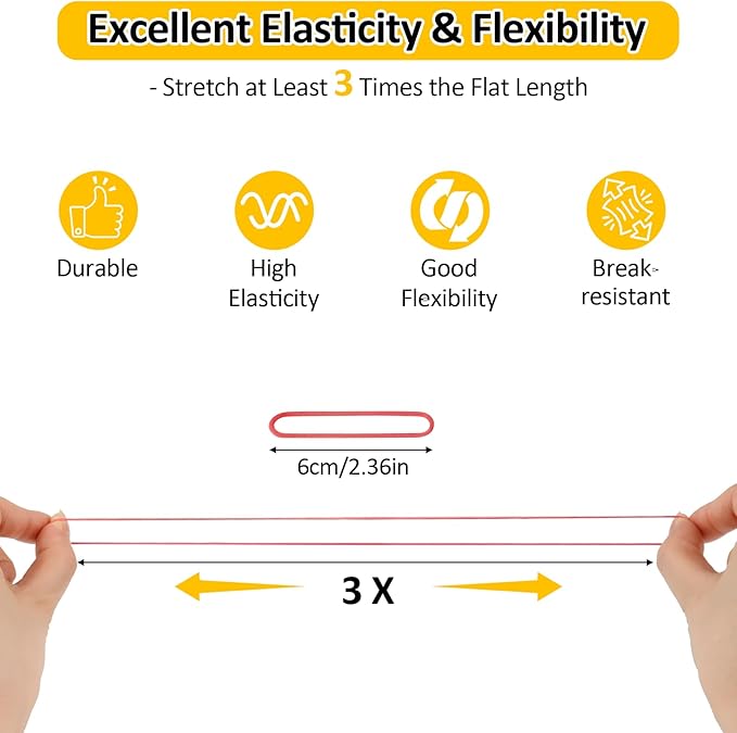 700 Pcs Rubber Bands, Size #16 Reusable Elastic Rubber Band - Image 3