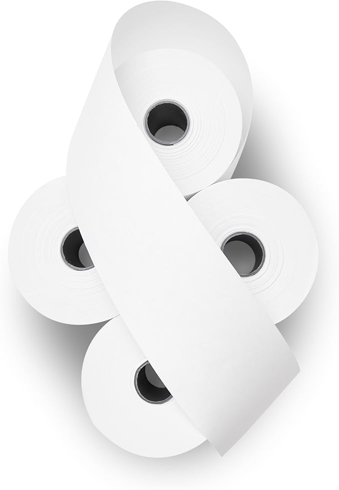 2 1/4 x 150 ft White Adding Machine Tape Paper Rolls Premium One Ply Register - Image 3