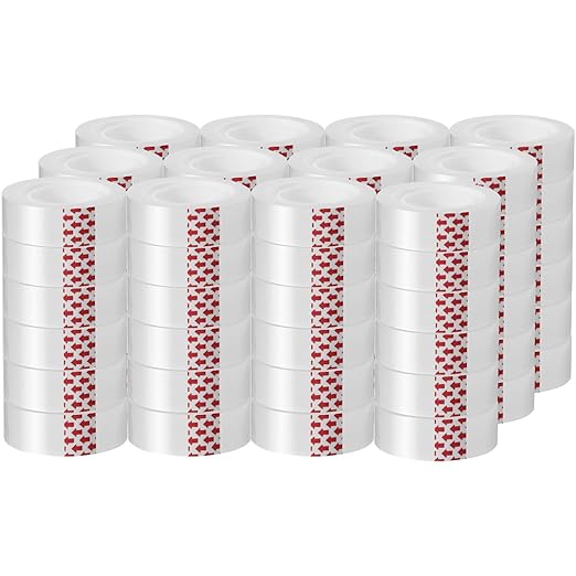 72 Rolls Clear Tape, Transparent Tape Refills by BUOFPK