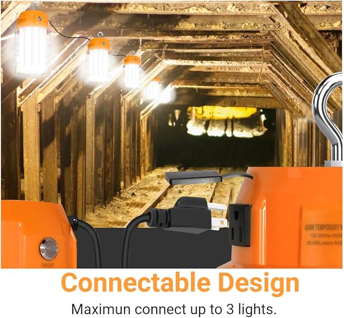 LED Temporary Work Light 300W Portable Hanging Work Construction Light - Image 3