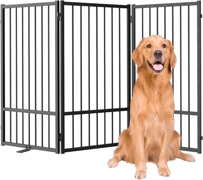 Full Metal Freestanding Dog Gate by SNUOWU