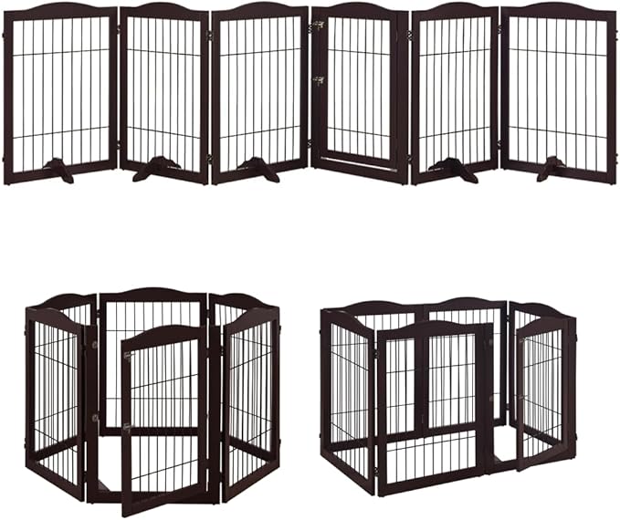 unipaws 132" Extra Wide Dog Gate and Pet Playpen, Free Standing Tall Dog Fence by unipaws