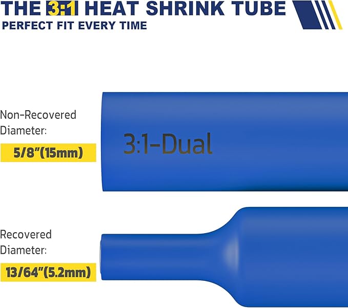 haisstronica 3:1 Heat Shrink Tubing, Shrink Ratio Adhesive Lined Marine Grade - Image 7