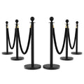 6Pcs Stanchions and Velvet Ropes, Crowd Control Barriers by Unknown