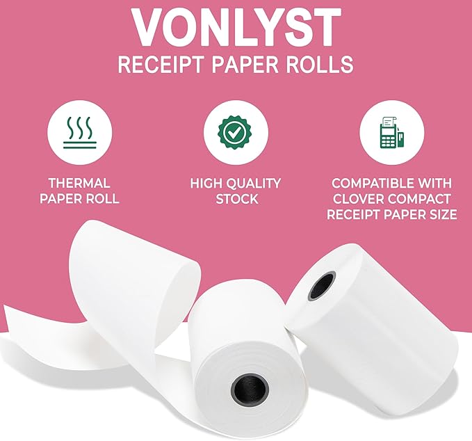 Compatible Clover Compact Countertop POS Thermal Receipt Paper 2 1/4 x 55 - Image 5