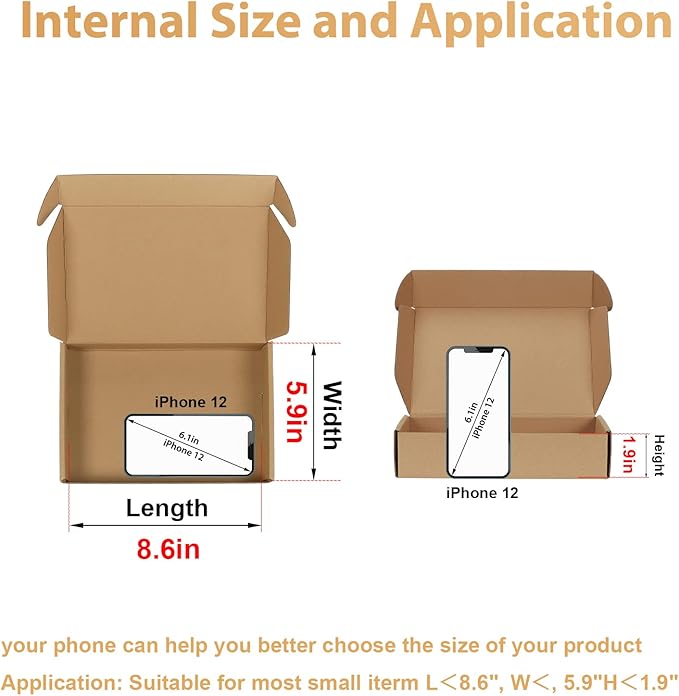 Trwcrt Shipping Boxes 9x6x2 Set of 20, Corrugated Cardboard Box - Image 3