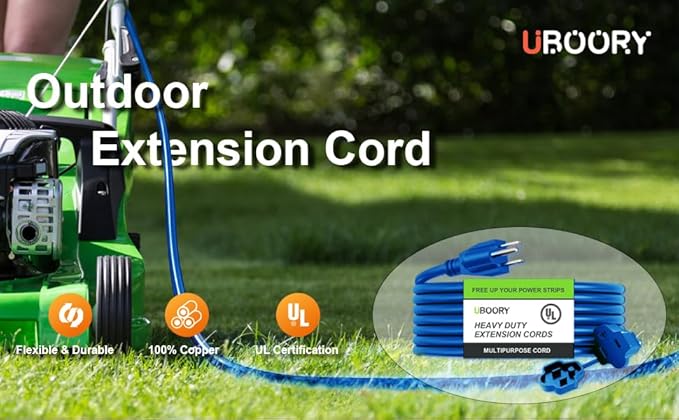 Outdoor Extension Cord Waterproof 50 FT, Flexible 100% Copper 3 Prong Extension - Image 7