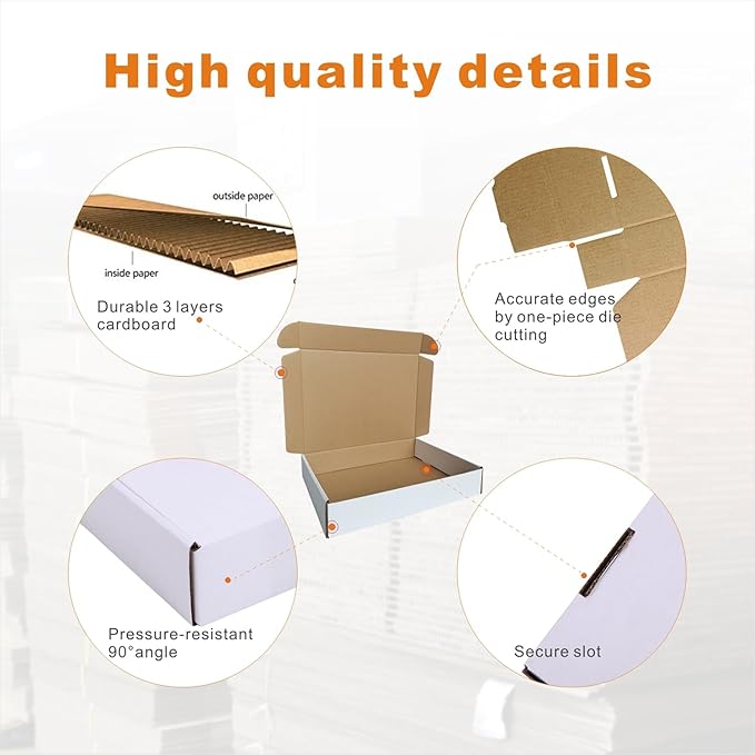 150 Pack 11.125x8.625x2'' Small Shipping Boxes, Corrugated Cardboard Mailers - Image 3
