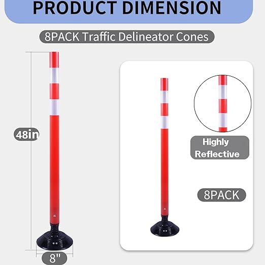 BESEA 8PCS 48" Traffic Delineator Posts - Image 2