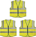 High-Visibility Safety Vests – Pack of 3, Reflective vest, Front Zipper & by Unknown