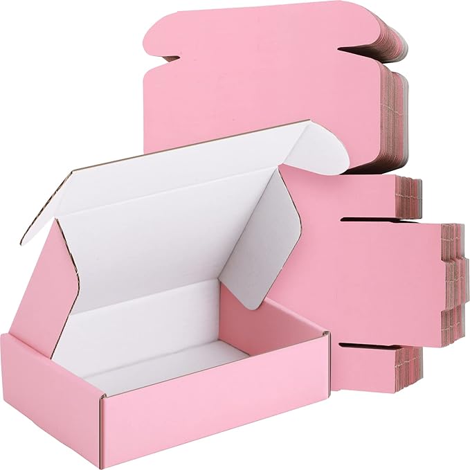 Spakon 50 Packs Shipping Boxes Cardboard Corrugated Mailer Packaging Boxes by Aranorun