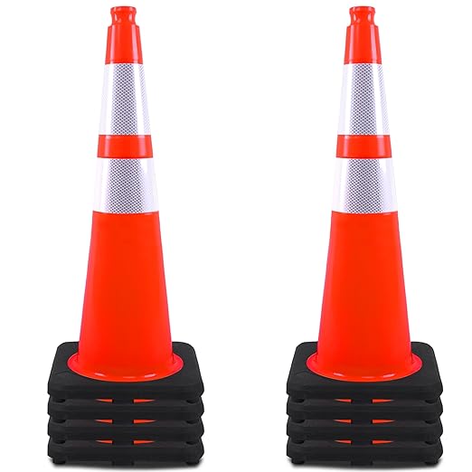 OrangeStar 28 Inch Orange Traffic Cones 8-Pack, Heavy Duty PVC Safety Cones by OrangeStar