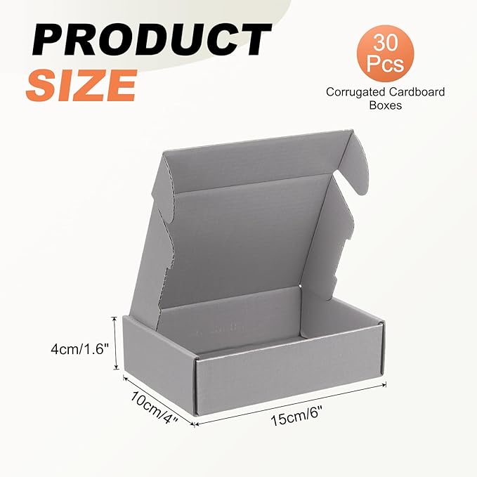 PATIKIL 6 x 4 x 1.6 Inch Shipping Boxes, 30 Pack Color Corrugated Cardboard Box - Image 2