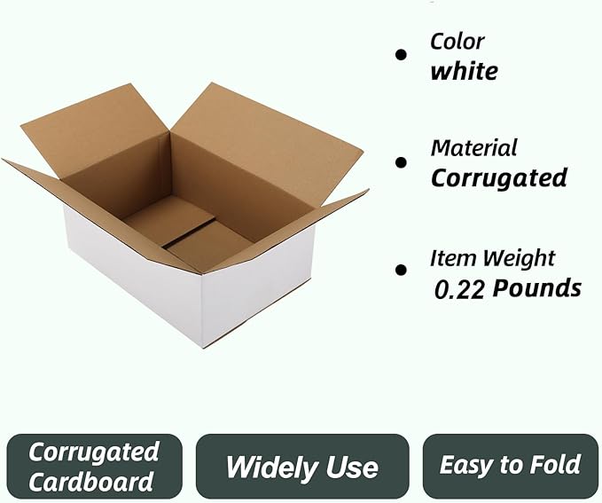 CRUGLA 10x7x4 White Shipping Boxes Set of 40 - Image 5