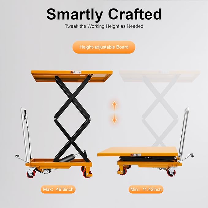 Hydraulic Lift Cart, Double Scissor Design - Image 4