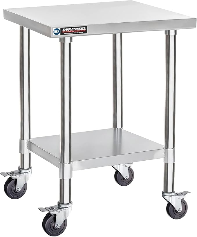 DuraSteel 24x24 NSF Stainless Steel Cart Work Table by DuraSteel