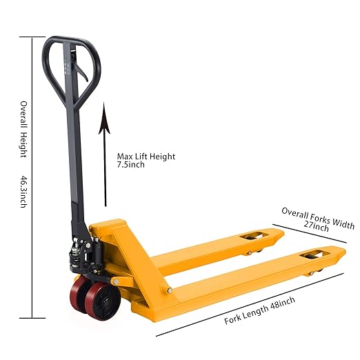 Tory Carrier Hand Pallet Jack, Standard Duty Manual Pallet Truck 48" Lx27 W - Image 2