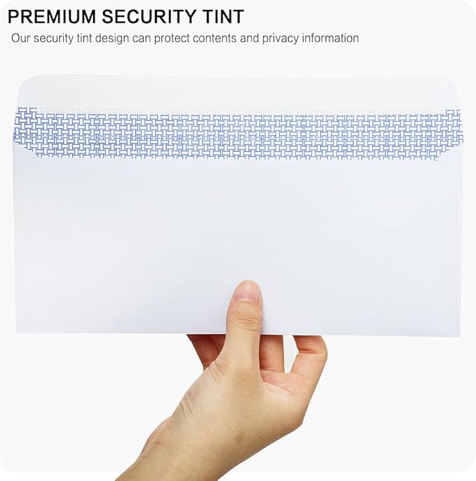 HERKKA #10 Security Self-Seal Envelopes, No.10 Windowless Bussiness Envelopes - Image 3