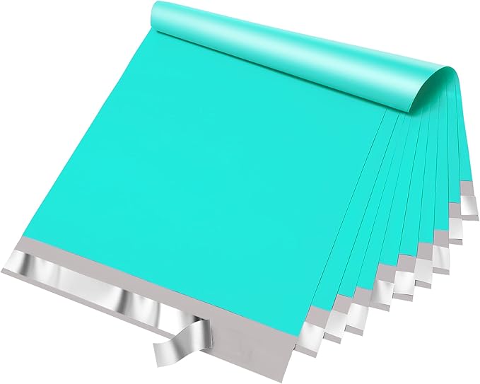 Fuxury Poly Mailers 12x15.5 Inch 200pc Teal, Shipping Envelopes by Fuxury
