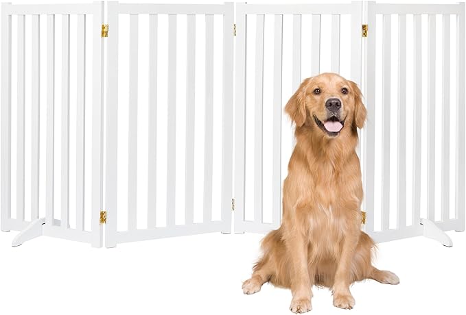 36" Height Extra Tall Freestanding Pet Gate, Solid Wood Folding Safety Fence by Axeman