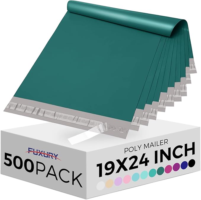 Fuxury Large Poly Mailers 19x24" 500 Pcs, Bulk Shipping Bags by Fuxury