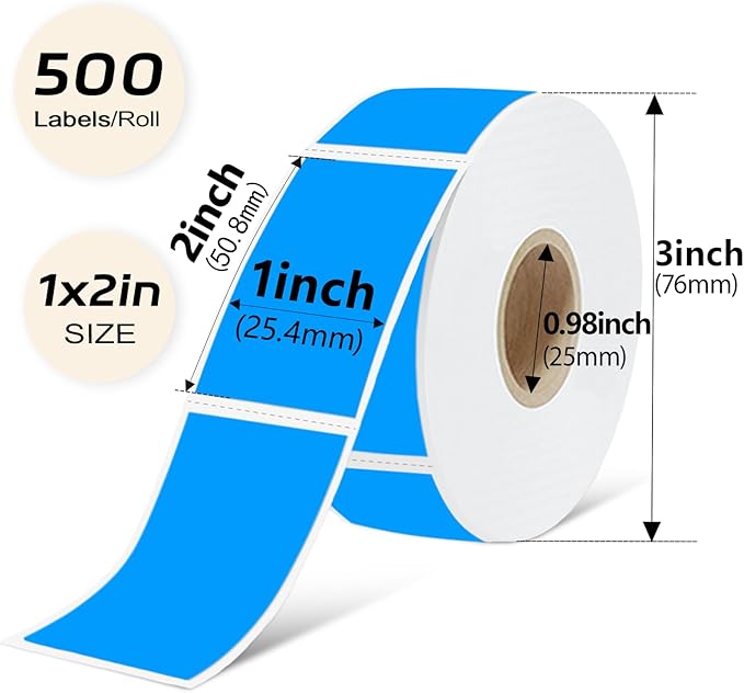 1x2 inch Blank Removable Freezer Labels Printable Rectangle Stickers 500PCS - Image 3