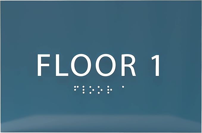 6" X4" Floor 1 Sign by ADACentralSigns