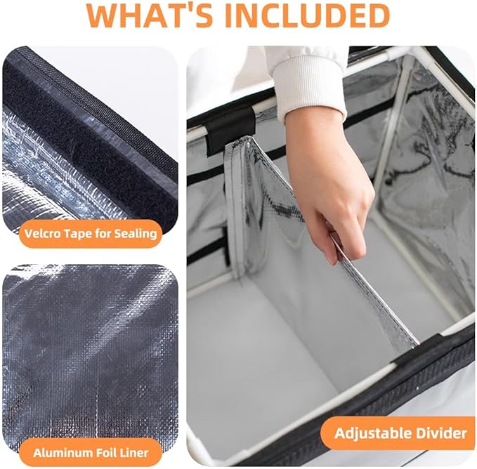 TooCust Insulated Bags For Food Delivery XXXL- 20.5" x 16.5" x 16.5", - Image 4