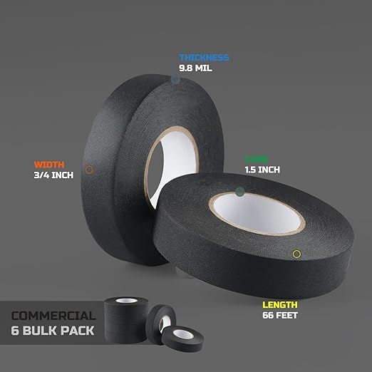 Lichamp 6-Pack Cloth Electrical Tape Automotive, Thicked 9.8 mil x 3/4 in x 66ft - Image 6