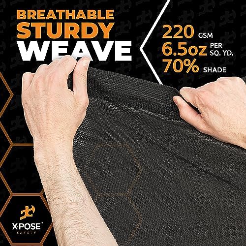 Xpose Safety Heavy Duty Mesh Tarp 7' x 14' – Multipurpose Black Protective Cover with Air Flow - Use for Tie Downs, Shade, Fences, Canopies, Dump Trucks – Weather and Tear Resistant - Image 6