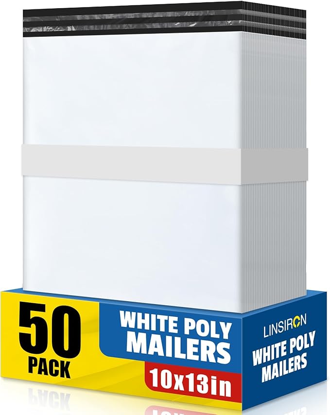 50 Pcs Poly Mailers Shipping Bags 10x13 Inch Packaging Clothes Polymailers by LINSIRON