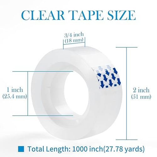 12 Rolls Clear Tape, Transparent Tape Refills - Image 2