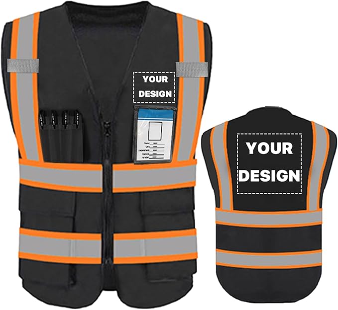 YOWESHOP High Reflective Visibility Safety Vest Custom Your Logo Safety Workwear by YOWESHOP
