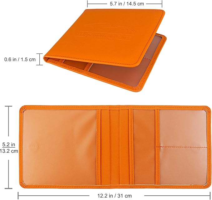 Car Registration and Insurance Holder, Leather Registration and Insurance Card - Image 2